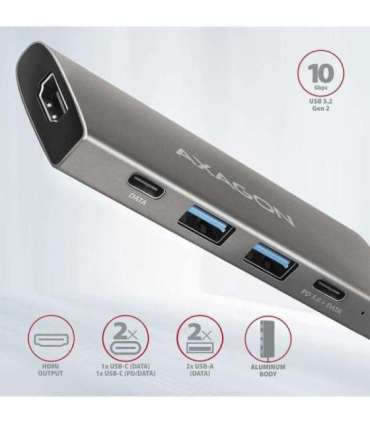 I/O HUB USB-C 5IN1/0.2M HMC-5G2 AXAGON