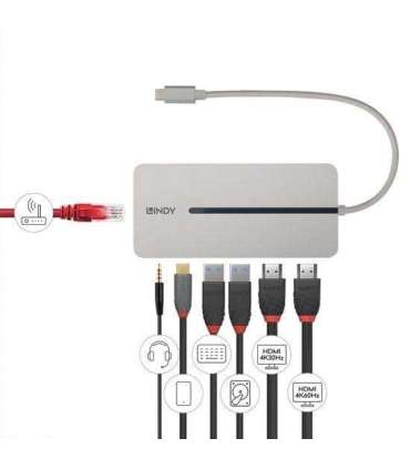 I/O DOCKING STATION USB-C/MINI DUAL 4K 43360 LINDY