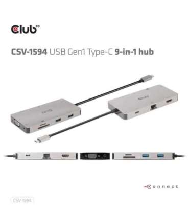 I/O HUB 9IN1 USB-C/CSV-1594 CLUB3D
