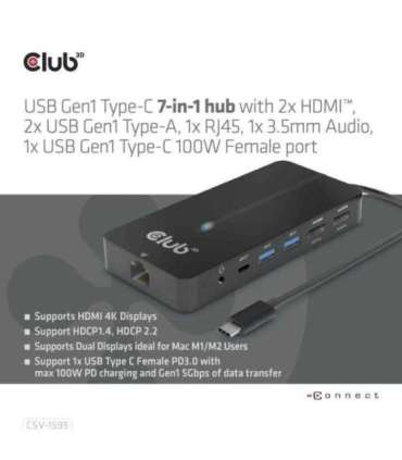 I/O HUB 7IN1 USB-C/100W CSV-1595 CLUB3D