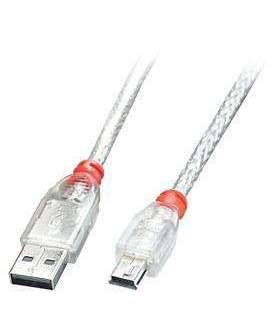 CABLE USB2 A TO MINI-B 0.5M/TRANSPARENT 41781 LINDY