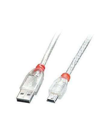 CABLE USB2 A TO MINI-B 0.5M/TRANSPARENT 41781 LINDY