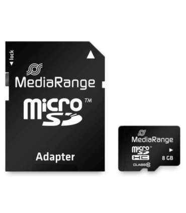 MEMORY MICRO SDHC 8GB C10/W/ADAPTER MR957 MEDIARANGE