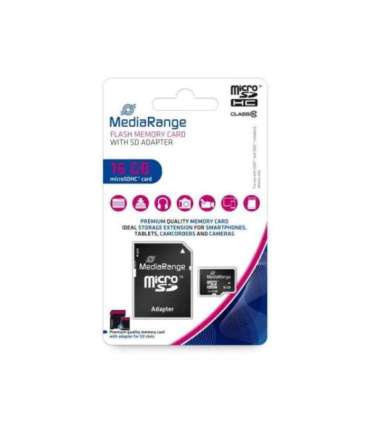 MEMORY MICRO SDHC 16GB C10/W/ADAPTER MR958 MEDIARANGE