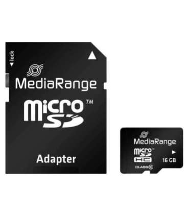 MEMORY MICRO SDHC 16GB C10/W/ADAPTER MR958 MEDIARANGE
