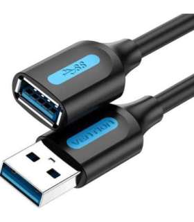 CABLE USB3.0 MALE TO FEMALE/3M BLACK CBHBI VENTION