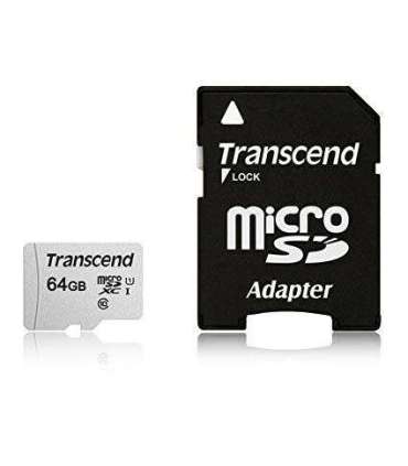 MEMORY MICRO SDXC 64GB W/ADAPT/UHS-I TS64GUSD300S-A TRANSCEND
