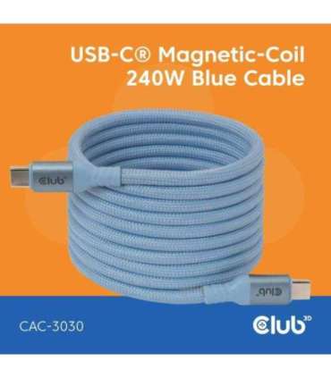 CABLE USB-C TO USB-C 2M/MAGNETIC BLUE CAC-3030 CLUB3D