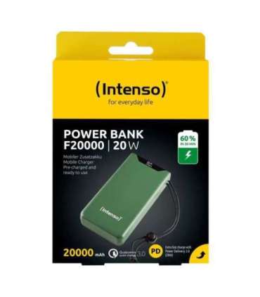 POWER BANK USB 20000MAH QC3.0/GREEN F20000 7332057 INTENSO