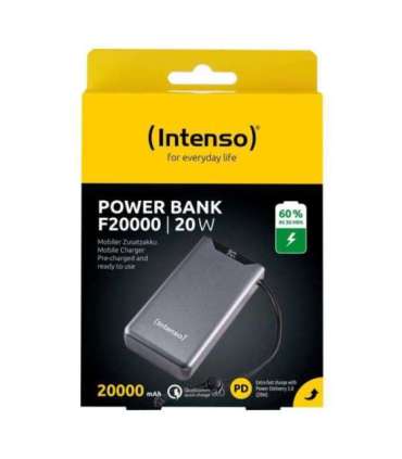 POWER BANK USB 20000MAH QC3.0/GREY F20000 7332054 INTENSO