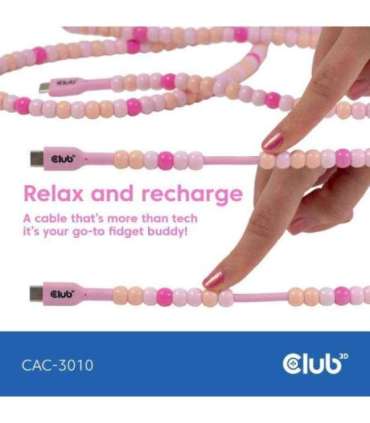 CABLE USB-C TO USB-C/PINK CAC-3010 CLUB3D