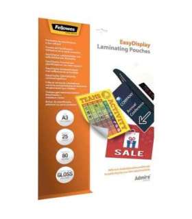LAMINATOR POUCH ADHESIVE/A3 80 25PCS 5601803 FELLOWES