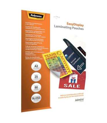 LAMINATOR POUCH ADHESIVE/A3 80 25PCS 5601803 FELLOWES