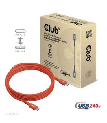 CABLE USB-C TO USB-C 4M/M/M CAC-1515 CLUB3D