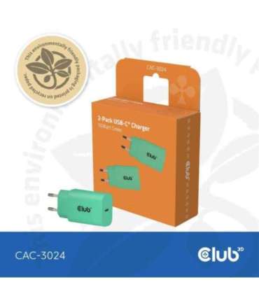 MOBILE CHARGER WALL USB-C/2PK 30W GREEN CAC-3024 CLUB3D