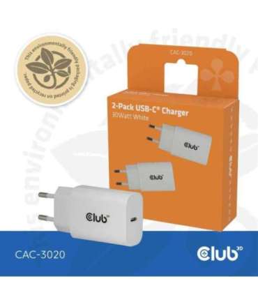 MOBILE CHARGER WALL USB-C/2PACK 30W WH CAC-3020 CLUB3D