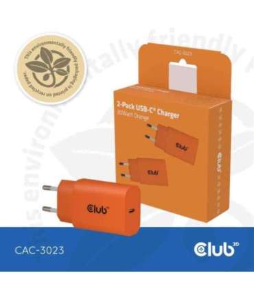 MOBILE CHARGER WALL USB-C/2PK 30W ORANGE CAC-3023 CLUB3D