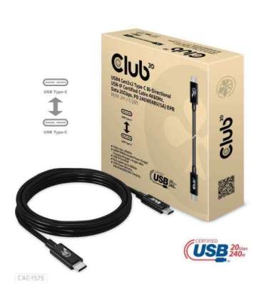 CABLE USB-C TO USB-C 2M/M/M CAC-1575 CLUB3D