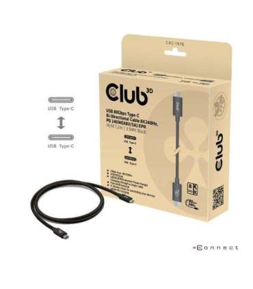 CABLE USB-C TO USB-C 1.2M/BLACK CAC-1570 CLUB3D