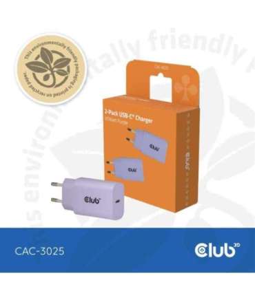 MOBILE CHARGER WALL USB-C/2PK 30W PURPLE CAC-3025 CLUB3D