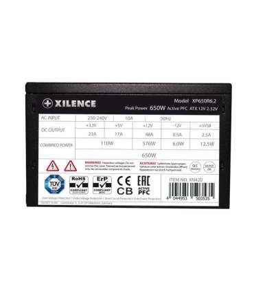 Power Supply|XILENCE|Performance C+ | XP650R6.2|ATX|PC|200 - 240 V|650 W|XN421BULK