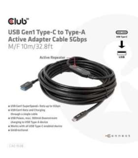 CABLE USB-C TO USB 10M/M/F CAC-1538 CLUB3D