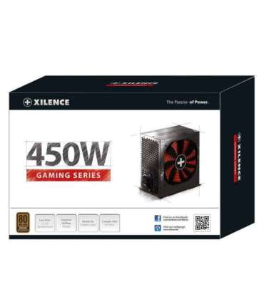 Power Supply|XILENCE|450 Watts|Efficiency 80 PLUS BRONZE|PFC Active|XN213