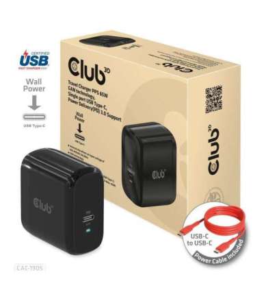 MOBILE TRAVEL CHARGER USB-C/PPS 65W CAC-1905EU CLUB3D