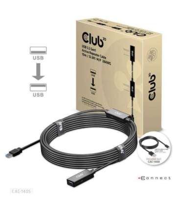 CABLE USB3.2 REPEATER 10M/M/F CAC-1405 CLUB3D