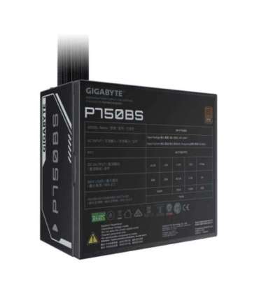 Power Supply|GIGABYTE|GP-P750BS|750 Watts|Efficiency 80 PLUS BRONZE|PFC Active|MTBF 100000 hours|GP-P750BS