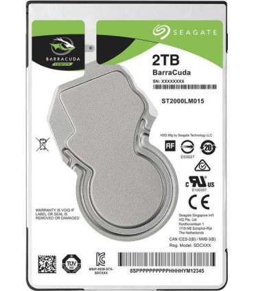 HDD|SEAGATE|Barracuda|2TB|SATA 3.0|128 MB|5400 rpm|2,5"|Thickness 7mm|ST2000LM015