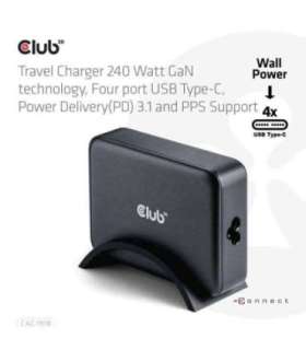 MOBILE CHARGER 4PORT/GAN 240W CAC-1918 CLUB3D