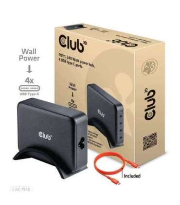 MOBILE CHARGER 4PORT/GAN 240W CAC-1918 CLUB3D