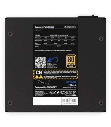 Power Supply|ENDORFY|SUPREMO FM6|850 Watts|Efficiency 80 PLUS GOLD|MTBF 100000 hours|EY7A012
