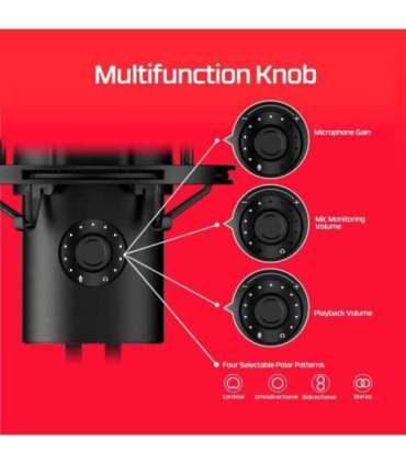 MICROPHONE HYPERX QUADCAST 2/BLACK 872V1AA HYPERX