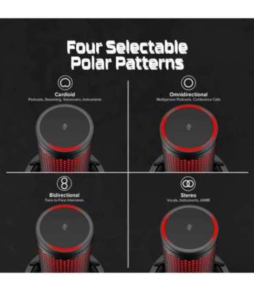 MICROPHONE HYPERX QUADCAST 2/BLACK 872V1AA HYPERX