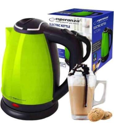 Electric kettle Victoria 1,8L stainless steel Esperanza, green