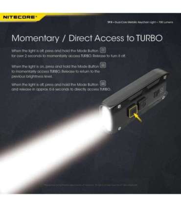 FLASHLIGHT T SERIES 700 LUMENS/TIP SE BLACK NITECORE