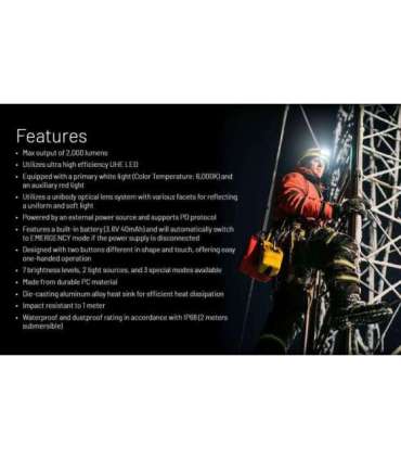 HEADLAMP H SERIES 2000 LUMENS/HU2000 NITECORE