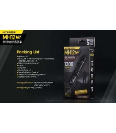 FLASHLIGHT MH SERIES/1200 LUMENS MH12 V2 NITECORE
