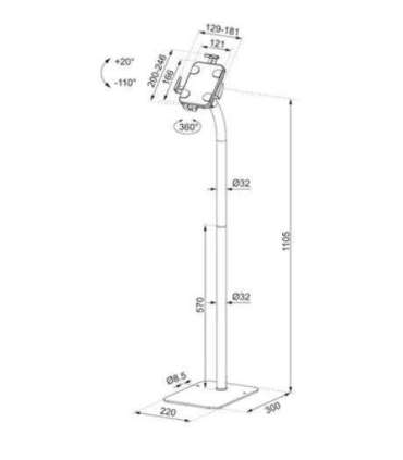 TABLET ACC FLOOR STAND/FL15-625BL1 NEOMOUNTS