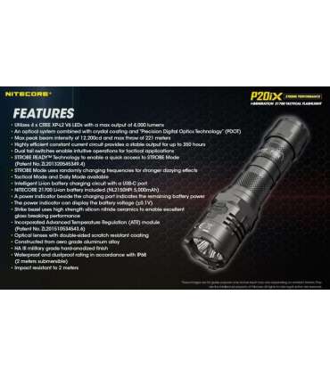 FLASHLIGHT PRECISE SERIES/4000 LUMENS P20IX NITECORE