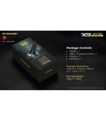FLASHLIGHT TINY MONSTER SERIES/20000 LUMENS TM20K NITECORE