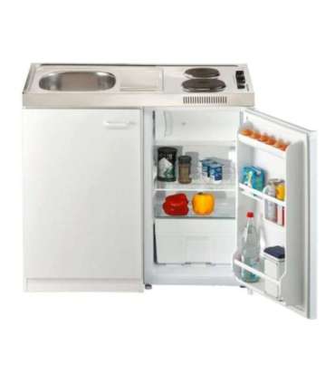 Miniköök külmiku, valamu ja 2 malmplaadiga