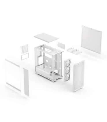 Fractal Design Case Epoch White TG RGB Clear Tint ATX Power supply included No