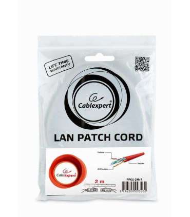 PATCH CABLE CAT6 UTP 2M/RED PP6U-2M/R GEMBIRD