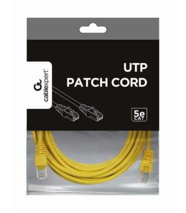 PATCH CABLE CAT5E UTP 5M/YELLOW PP12-5M/Y GEMBIRD