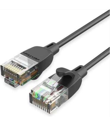 PATCH CABLE CAT.6A UTP/1.5M BLACK SLIM IBIBG VENTION