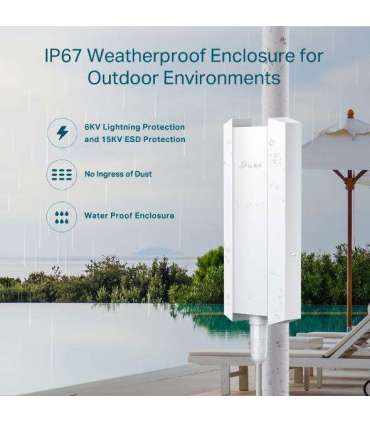 Access Point|TP-LINK|Omada|3000 Mbps|IEEE 802.11a/b/g|IEEE 802.11n|IEEE 802.11ac|IEEE 802.11ax|1x10/100/1000M|EAP650-OUTDOOR