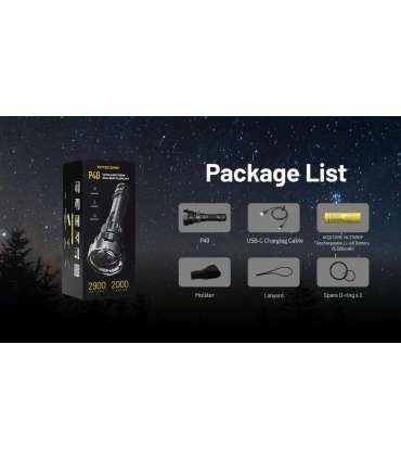 FLASHLIGHT LEP ULTRA-LONG/2000 LUMENS P40 NITECORE